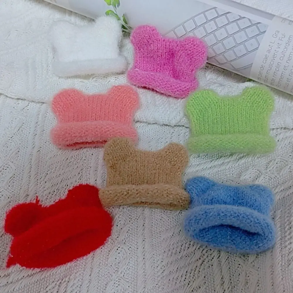 1pc Cute Mini Knitted Hats DIY Toy Doll Decorative Cap Fashion Dollhouse Hats Decor Doll Clothes Accessories 2