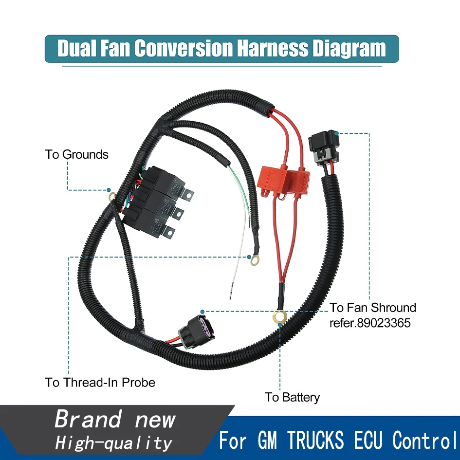 Dual Electric Fan Upgrade Wiring Harness 1999&ndash;2006 ECU Control 7L5533A226T electric fan car fan