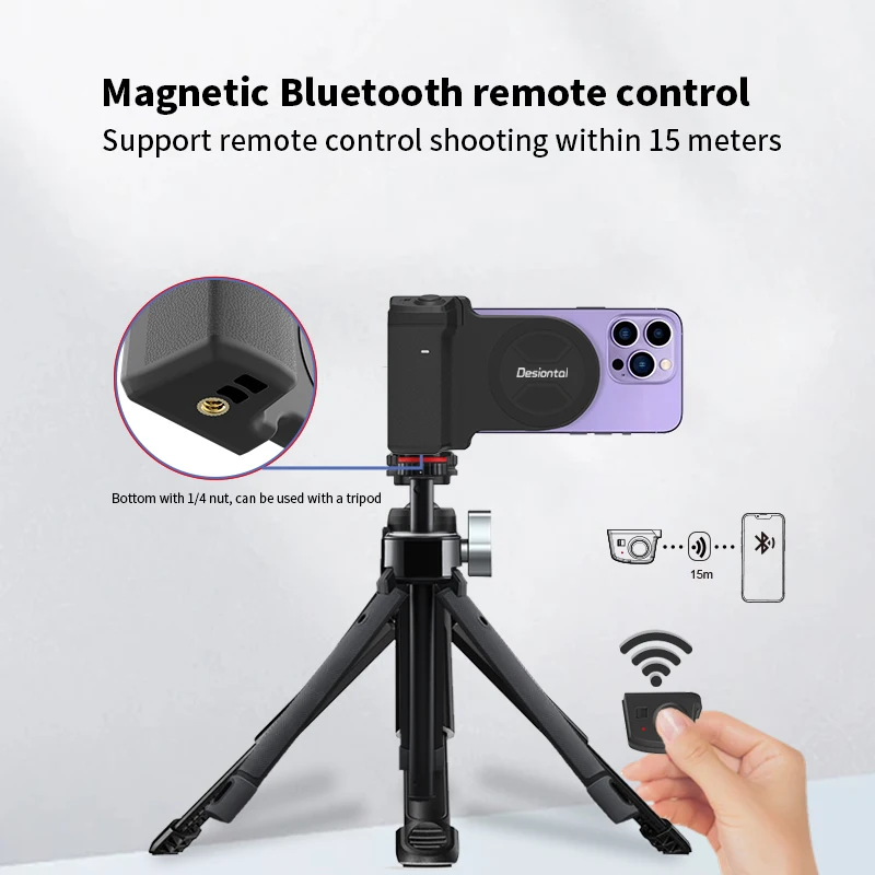 Magnetic Camera Grip with Wireless Shutter Remote