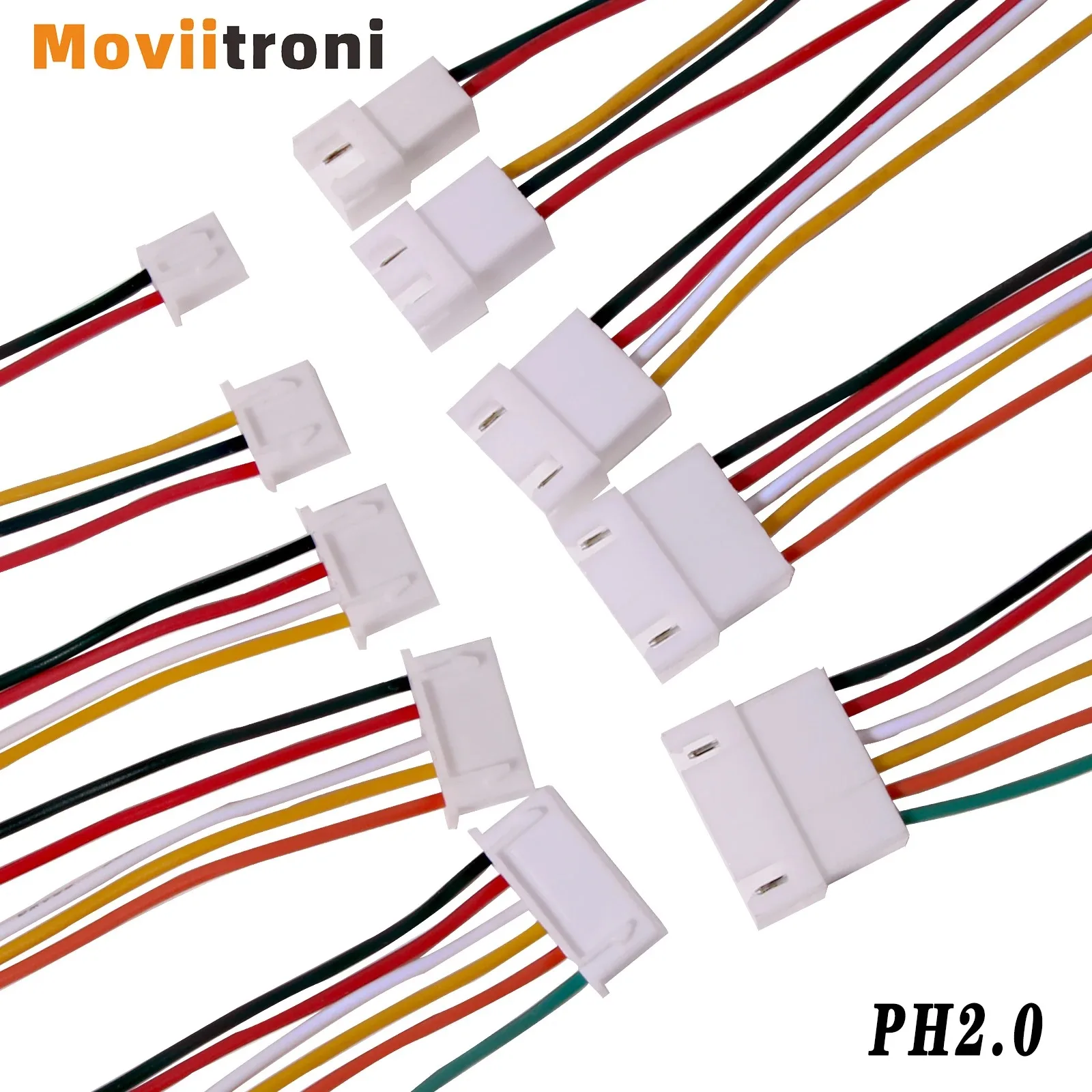 Connecteurs JST PH 2.0 mâles et femelles 2 à 6 pins, parfait pour modélisme RC.