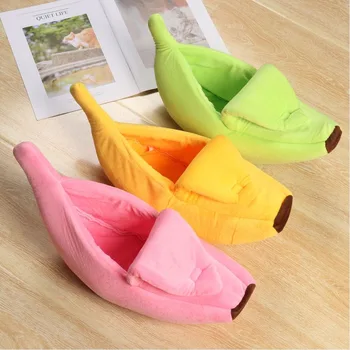 Banana Cat Bed Portable Pet Basket Multicolor Banana Cat Nest Cat Mat Beds Cozy Banana Cat House Winter Warm Dog Cushion Supply