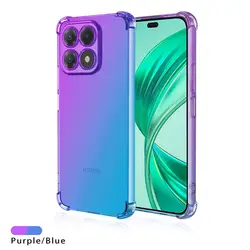 Gradient Shockproof Transparent TPU Protective Case Cover for Honor X5b (Purple Blue)
