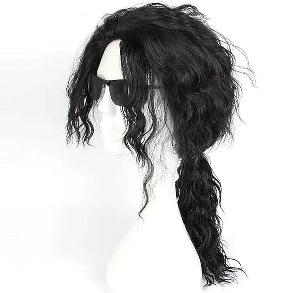 Парик мужской синтетический длинный, с кудрявыми боковыми вставками, средней длины, 14 дюймов парик плетеный синтетический для женщин 14 дюймов
