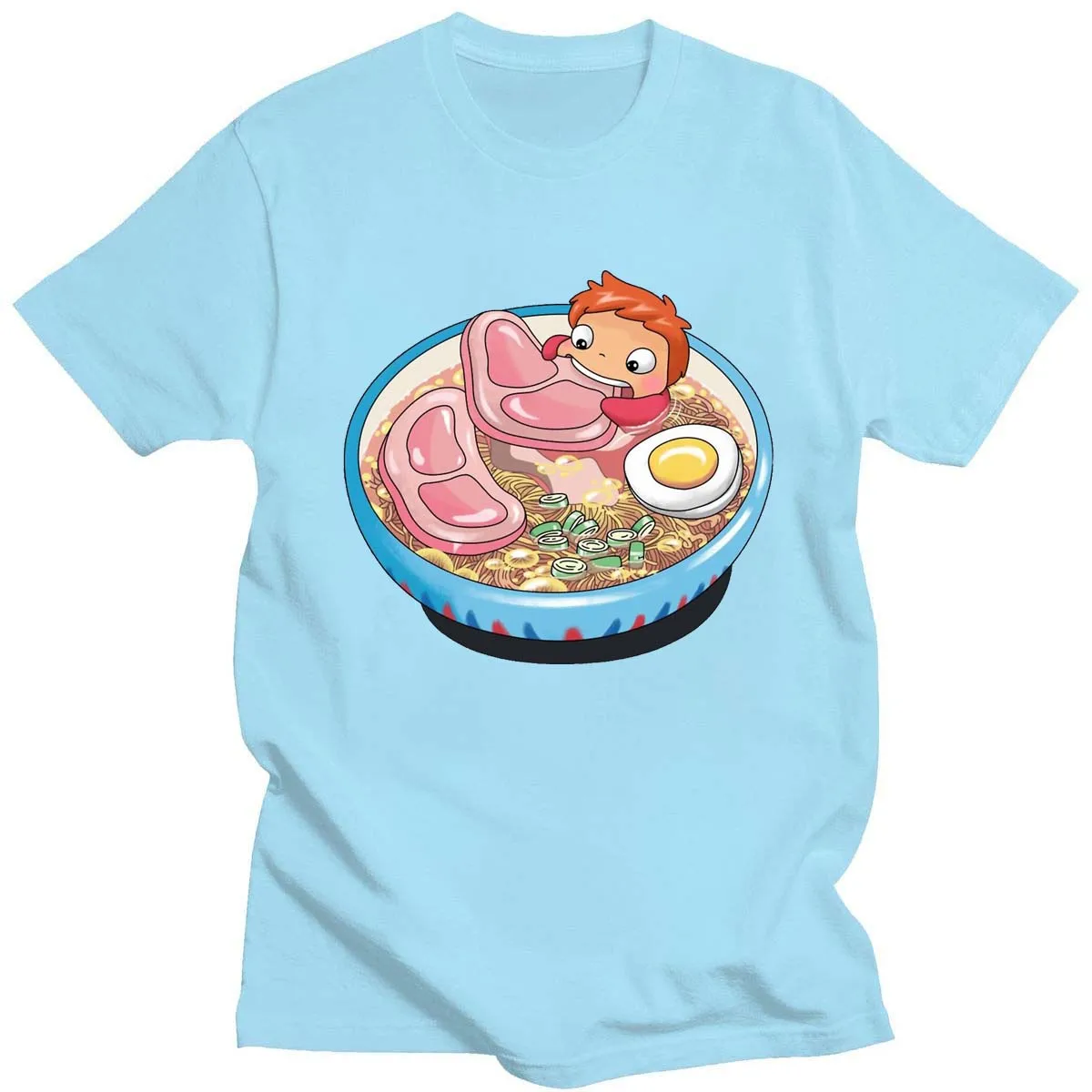 Hayao Miyazaki Anime Character Ponyo Print T-Shirt Unisex Fashion Pure Cotton 14 Color Round Neck Short Sleeve Cute Casual Top red t shirt T-Shirts
