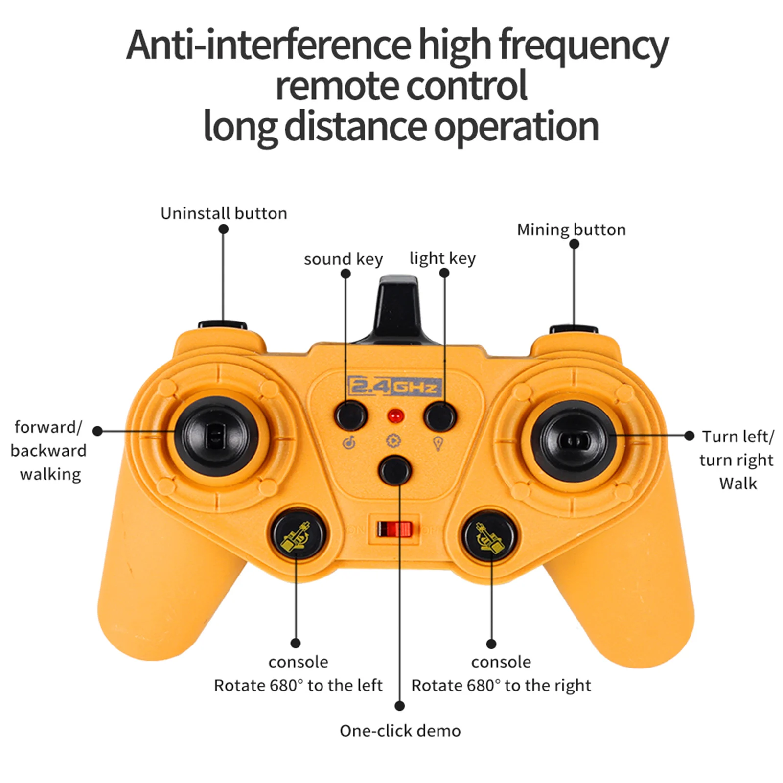 RC 굴삭기 장난감, 11 채널 리모컨 건설 트럭, 1/20 체중계, 2.4GHz