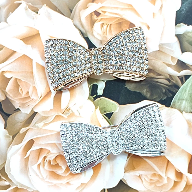 10pcs Bowknot Brooches with Rhinestons for Women High Grade Fashion Pins Coat  Accessories Jewelry Gifts BH014-BH015