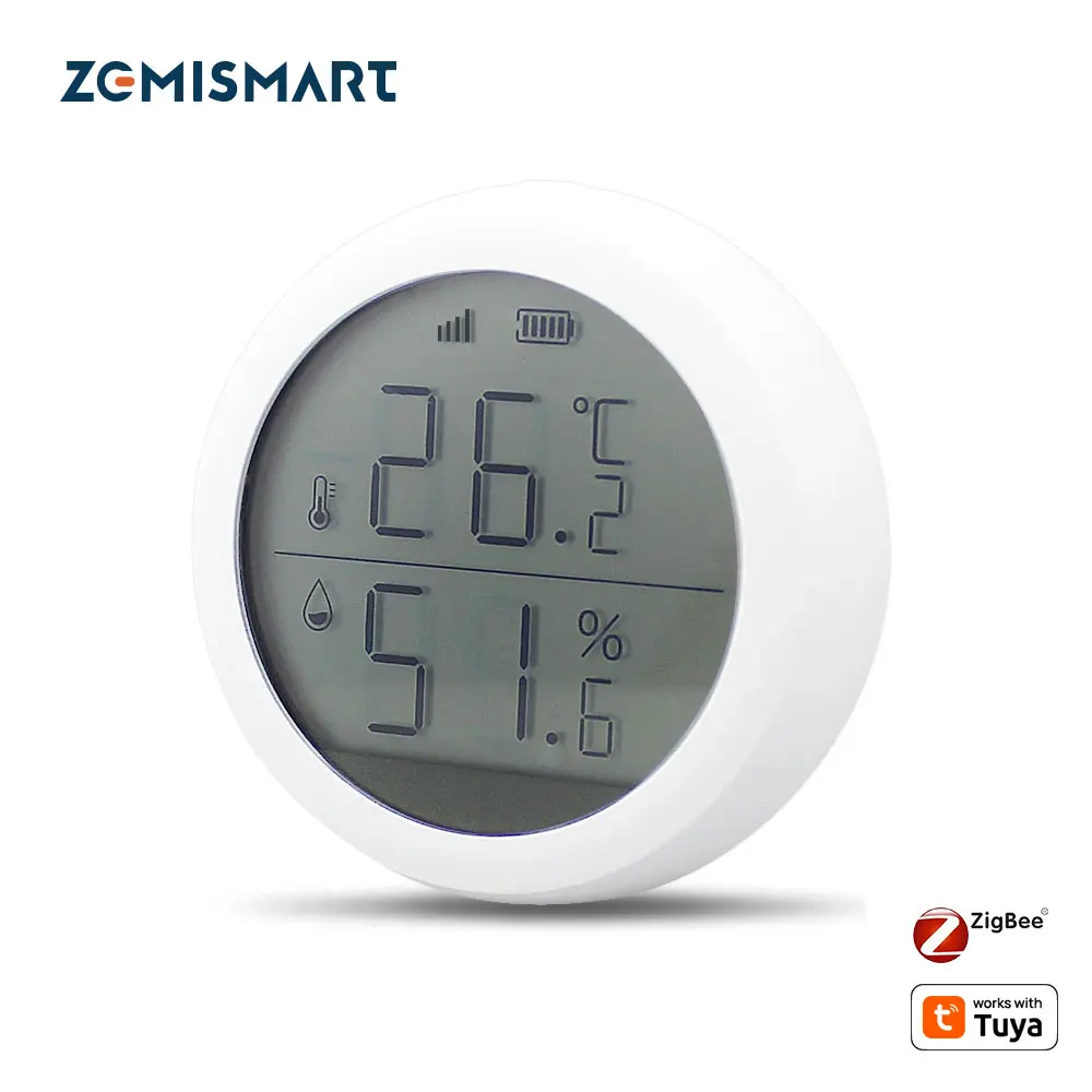 Zemismart Zigbee 온도 및 습도 센서, LCD 스크린 디스플레이, 실시..
