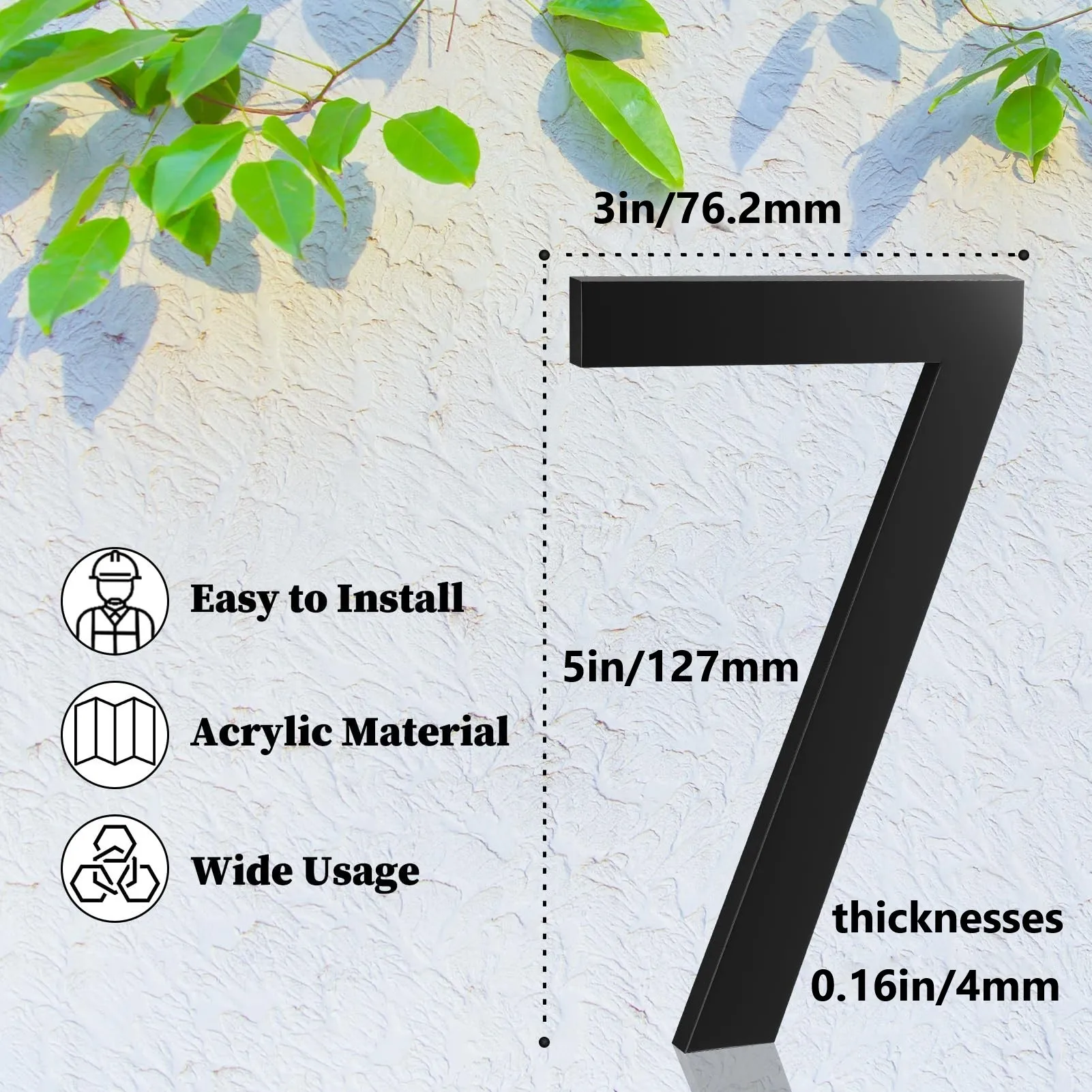 5 Inch House Numbers Selfadhesive House Number Acrylic Modern Numbers house numbers