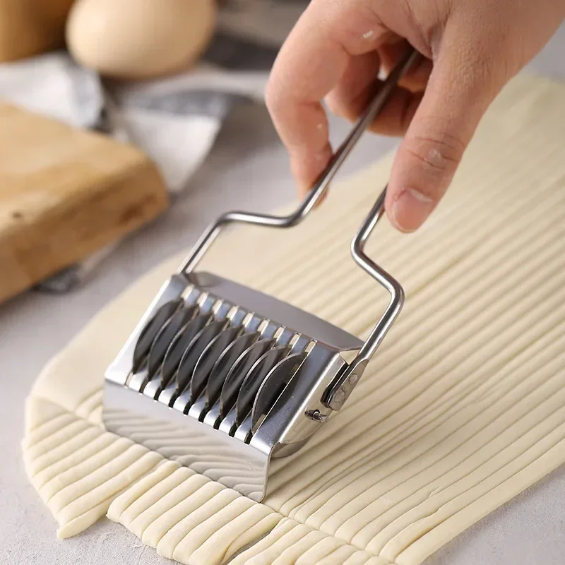 Household Manual Stainless Steel Noodle Cutter Machine Instant Dough Garlic Ginger Roller Cut Knife Makers Kitchen Pasta Tools