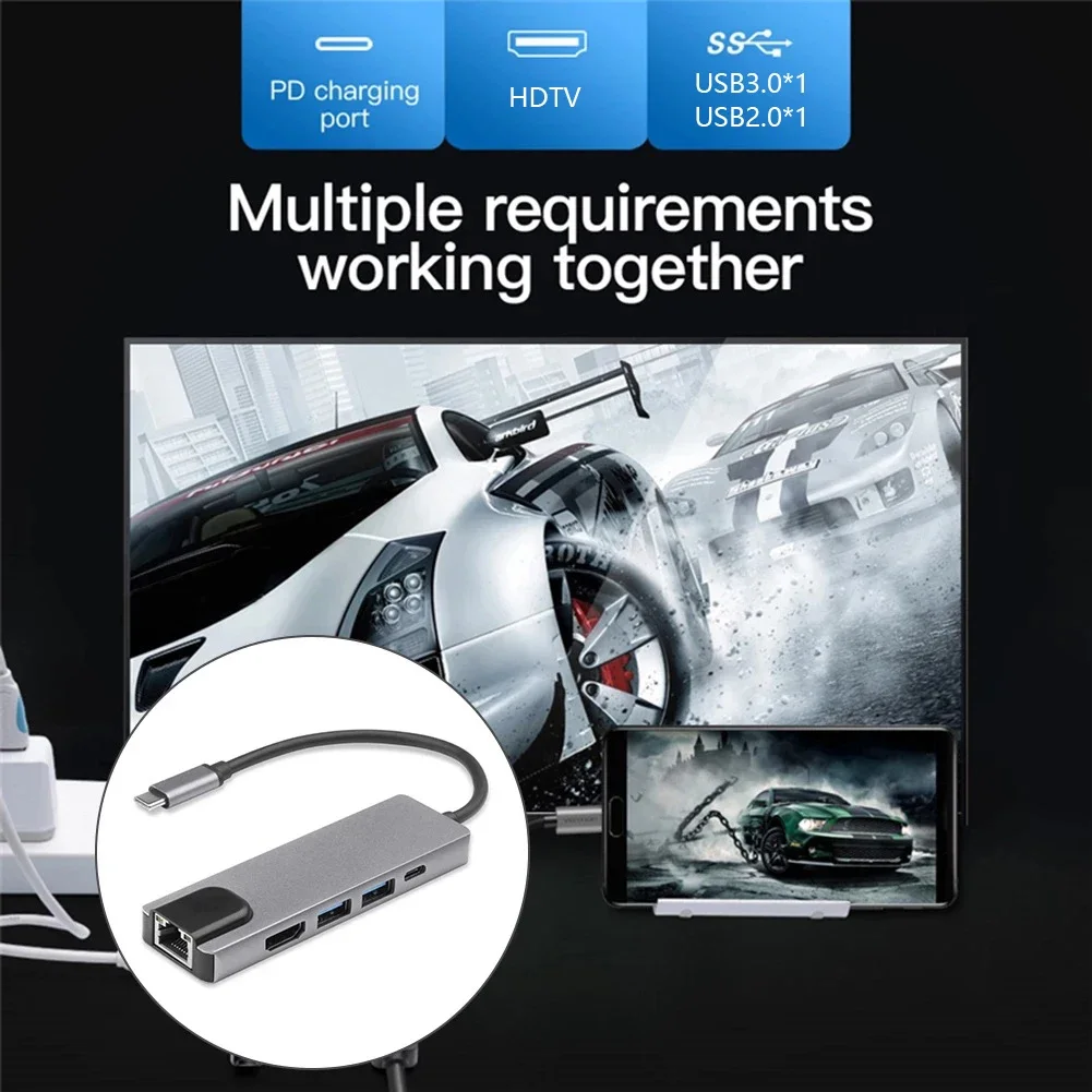 USB C Hub Adapter Laptop Type C 11 in 1 RJ45 Connector VGA Cable Display Port to HDMI Compatible OTG