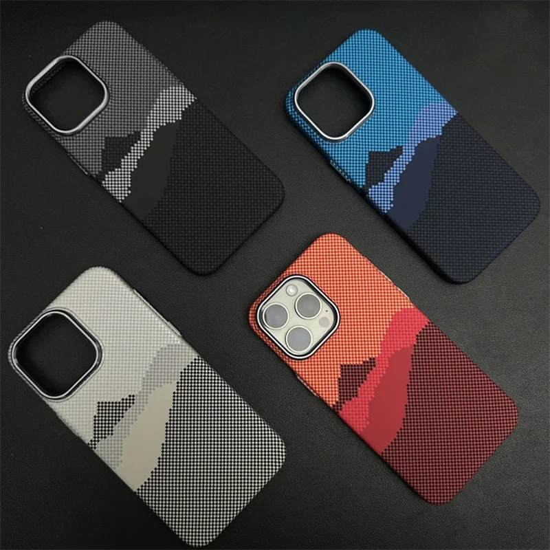 Carbon Fiber Relief MagSafe Case with Alloy Lens