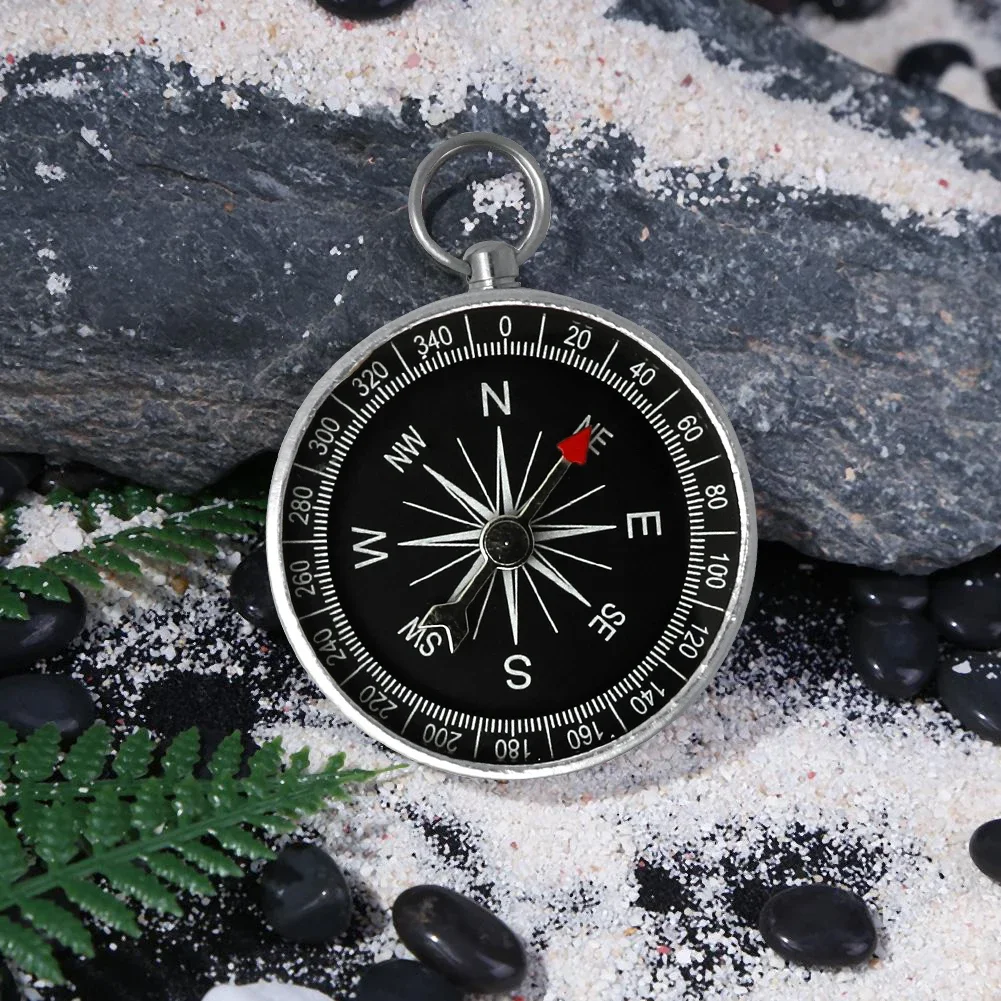Mini Pocket Compass Portable Outdoor Orientation Navigation Compass Silver for Outdoor Camping Hiking Sports Navigation mini compass navigation compass portable compass survival compass