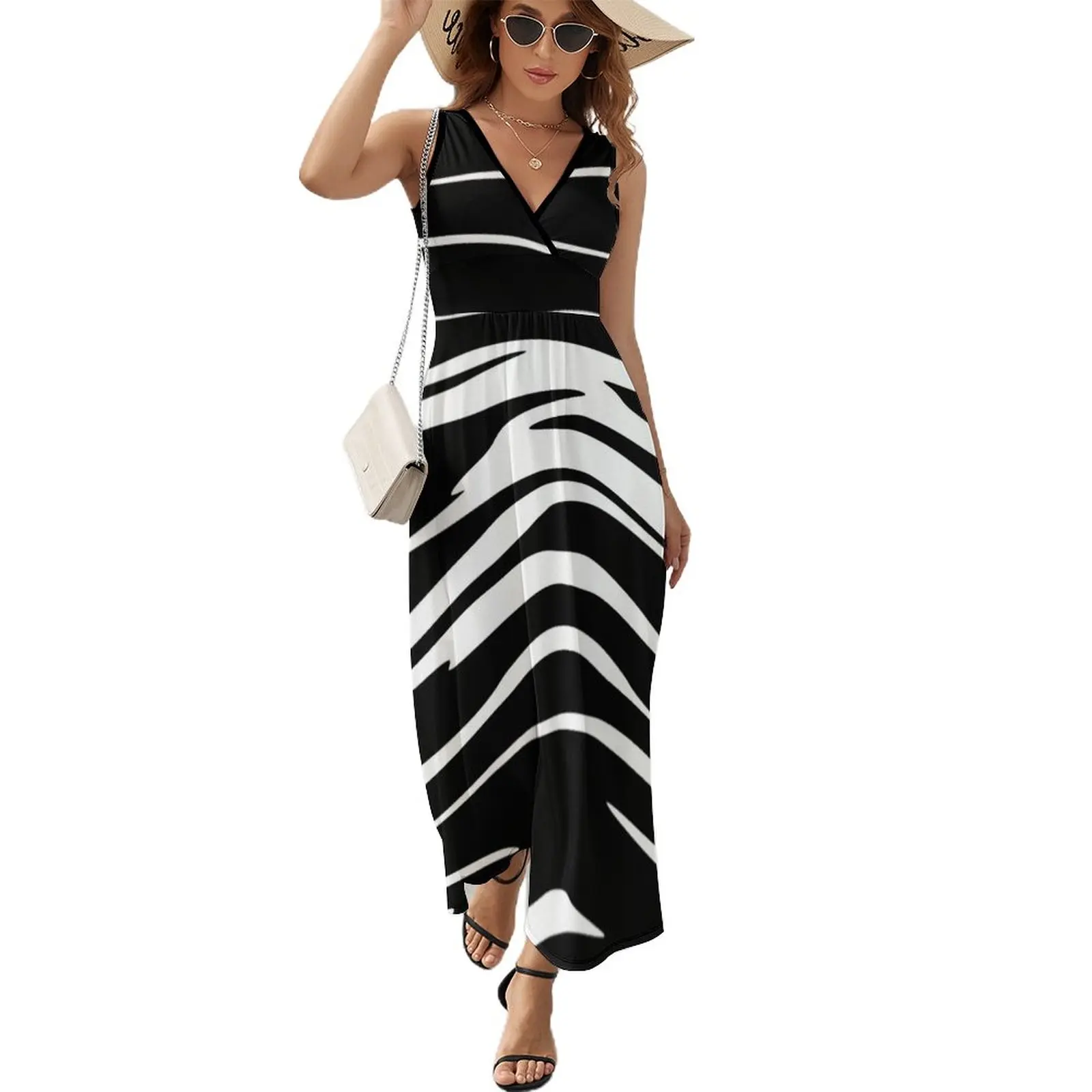 

Zebra Sleeveless Dress summer dress woman 2023 trendy african dresses for woman summer dress Elegant gown