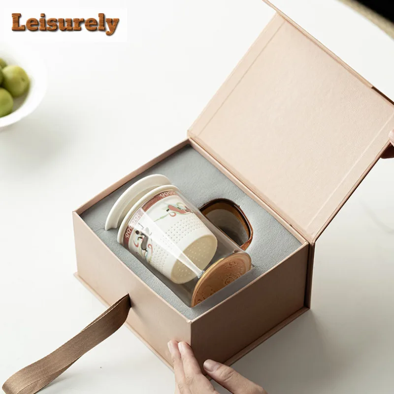 400ML Moonlit Dunhuang Apsaras Filter Tea Separator Cup Personal Tea Separation Office Water Cup Ceramic Tea Maker Mug Drinkware