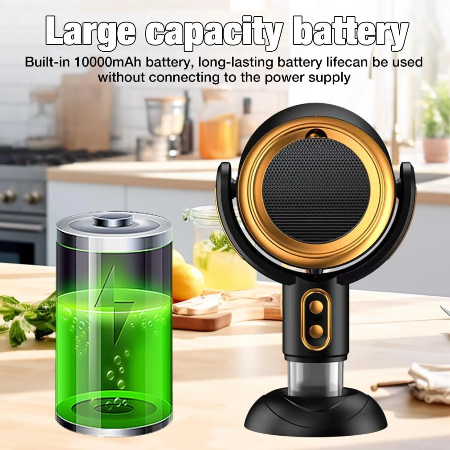 شفاط محمول مع مروحة شفط بسرعتين، فلتر قابل للإزالة...