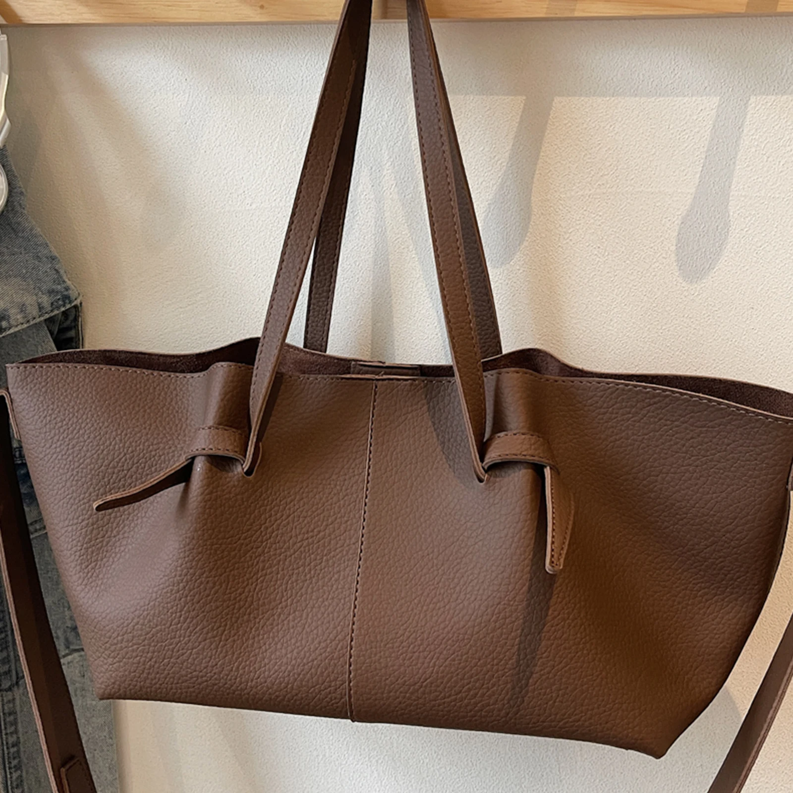 PU Leather Leisure Crossbody Bag Solid Color Vintage Sling Bag Large Capacity Elegant Satchel Bag Travel Date Work Handbag