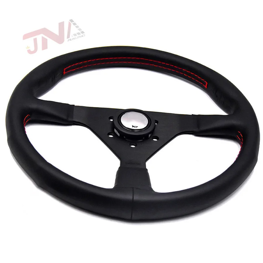 14inch 350mm Microfiber Leather JDM Steering Wheel for Honda Red H Horn