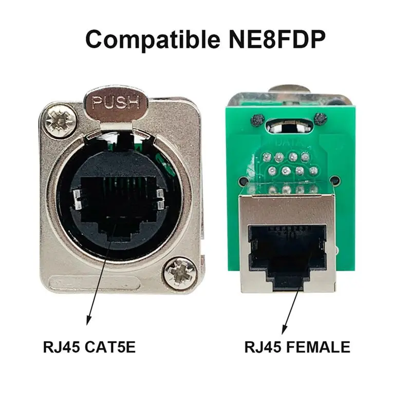 ABZZ-20X Ethercon Rj45 섀시 소켓, D-N8FDP RJ45 피드/패스 패널 마운트 잭, D 시리즈 Cat5 RJ45 수직 패널 마운트