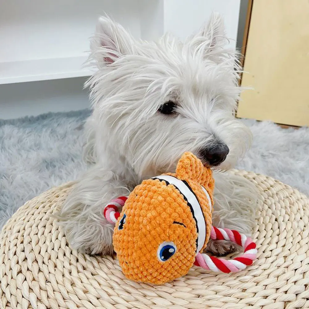 2024 New Bite Resistant Dog Squeak Toy Squeaking Dog Shark Toys Chewing Turtle Fish Pet Puppy Chew Toy Plush Dog Accessories 4