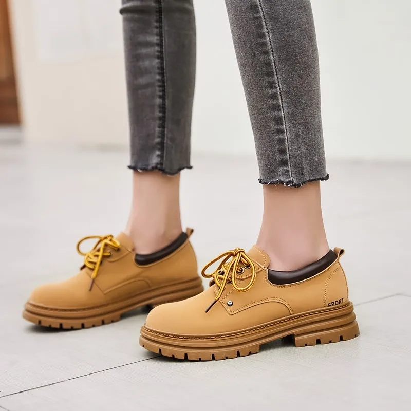 DIMANYU College Women's Shoes Non-slip 2024 Spring New Retro Lace-up Women's Shoes Genuine Leather Female Oxford Shoes