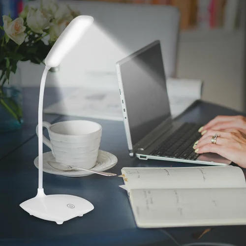 LED 3 단 터치 디밍 독서 램프, USB 충전 플러그인 흰색 따뜻한 눈 보호 학생 테이블 조명, 공부 야간 조명 2