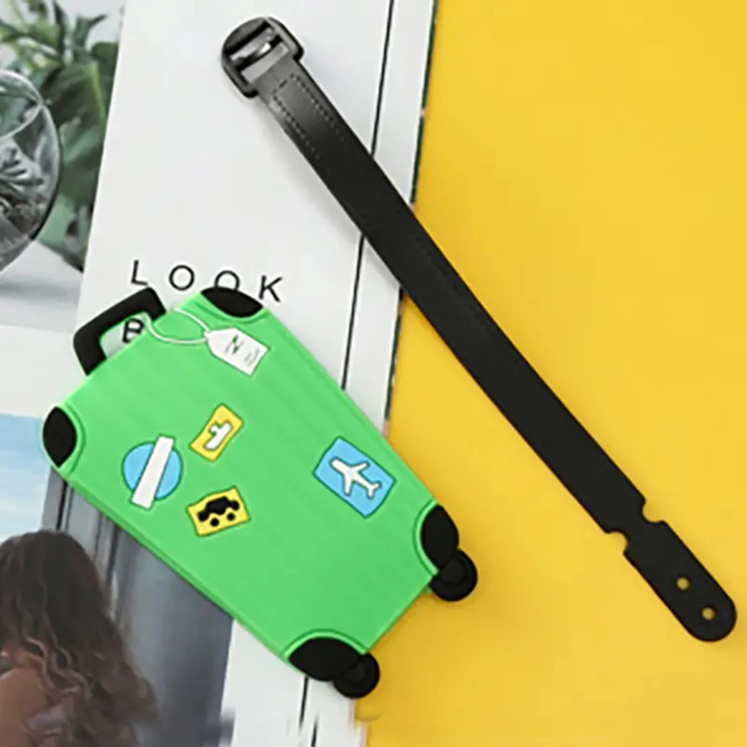 Pvc Luggage Name Tag Silicone Material Trolley Case Boarding Suitcase Label Tag Color Classification