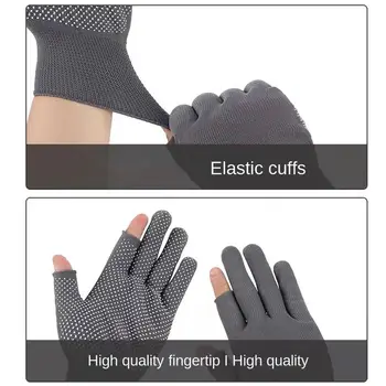 Alternative view of Sports/Biking Stretch Driving Gloves Open Two Finger Anti-Slip Sunscreen Gloves Wear Resistant Cycling Mittens Men/Women