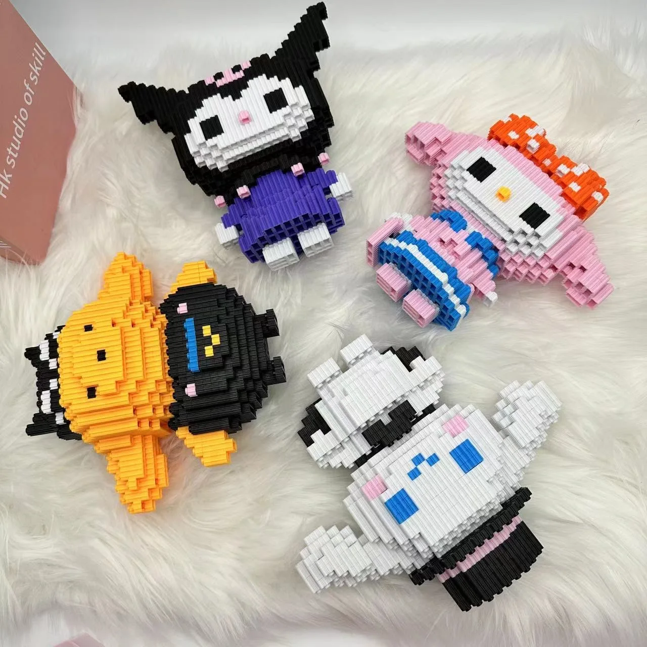 

Конструктор Hello Kitty Sanrio, фигурка аниме, Коричный курол, собранная декоративная модель, детский подарок-пазл