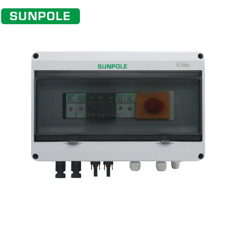2 input 1 output DC1000V PV Combiner Box Solar photovoltaic With Lightning Protection Fuse SPD Isolator Switch Waterproof Box