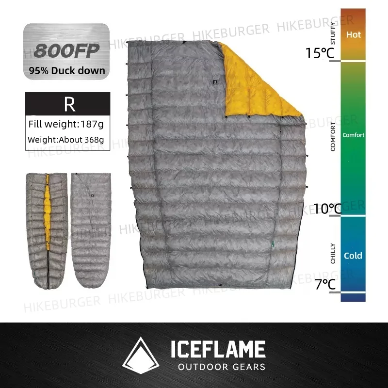 ICE FLAME 800FP ロング ダウンキルト ICE Flame NXT 800FP ダウンキルト屋外キャンプ多機能超軽量