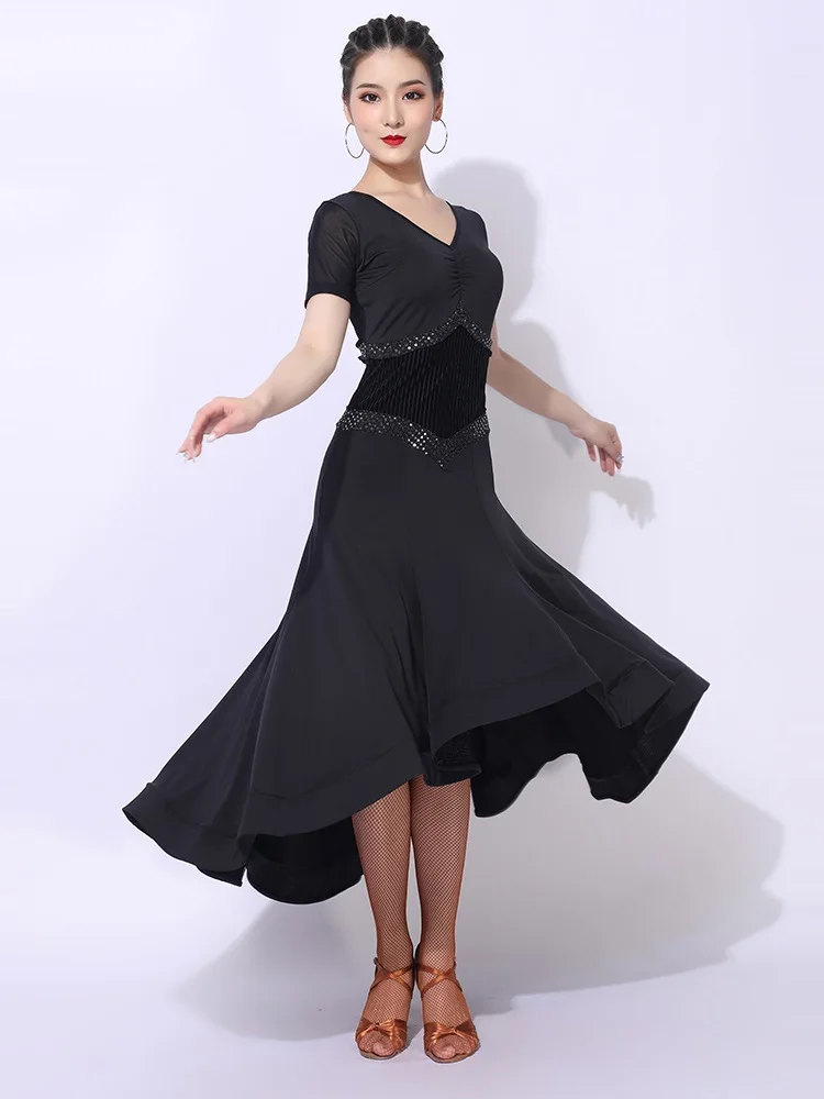 X208 Modern Ballroom Dance Dress Women Standard Ballroom Dress Tango Dance Costumes Waltz for Dancing Clothes Wear