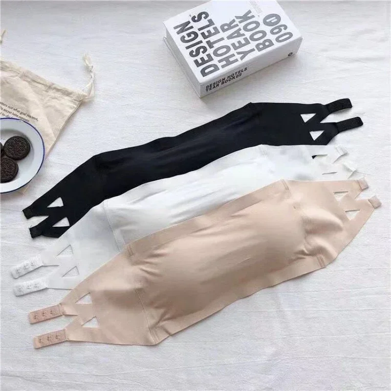 2PCS/Lot Sexy Seamless Tube Tops New Women Invisible Bra Intimates Strapless Bustier Bandeau Breathable Wrapped Chest Underwear