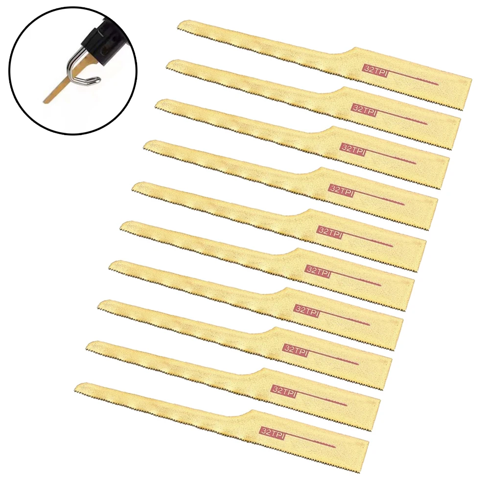 10 Pcs Jigsaw Blades 32TPI 93mm Bim Pneumatic File Saw Blade Mini Air Saw Blade For Fiberglass Wood Sheet Metals Cutting