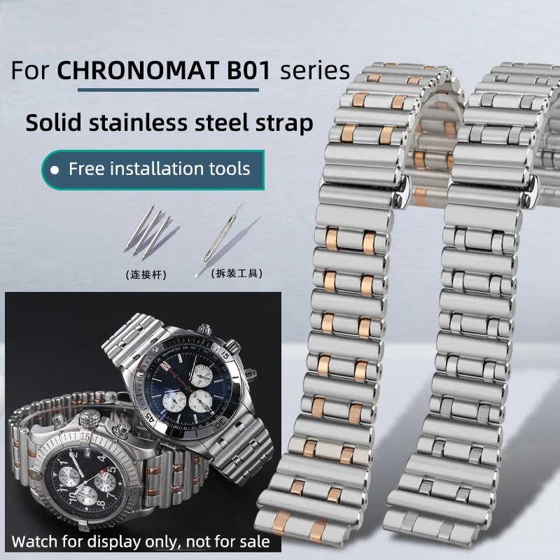 

Quality Stainless Watch Band 24mm For Breitling Strap 42mm Dial Bracelet Watchband CHRONOMAT B01 Watch Belt Men's Strap 24mm