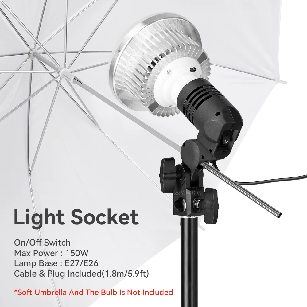ChiliTec Attacco per lampada a 4 ingressi E27 adattatore per lampada per foto studio Softbox paralume I estensione da 1 a 4 lampadine, filettatura bianca