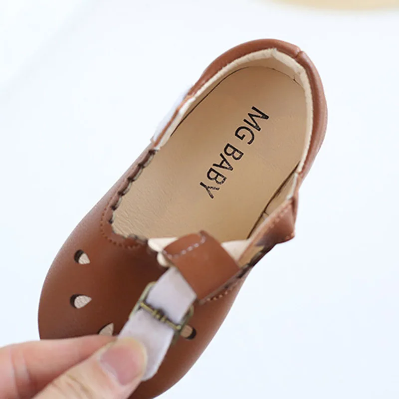 Children Leather Shoes for Boys Girls Shoes Kids Soft Bottom PU Leather Sandals Hollow Baby Toddler Outside Sneakers CSH1250 children's sandals near me