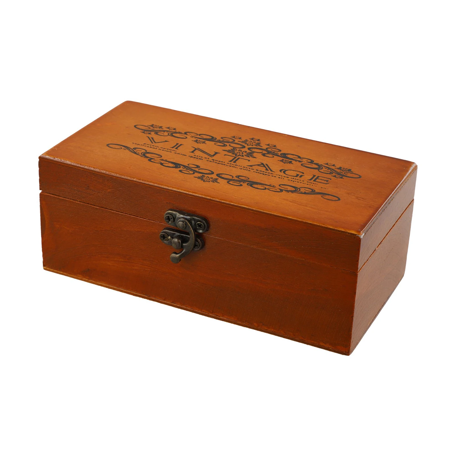 Retro-Aufbewahrungsbox aus Holz mit abschließbarem Holz, dekorativer Koffer für Zuhause oder Büro, Holzkiste mit Klappdeckel, Andenkenhalter mit Schloss – Detail 24
