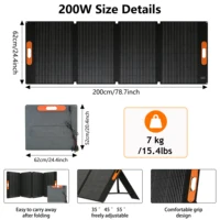 Panneau solaire portable pliable ETFE monocristallin, chargeur solaire étanche avec support réglable pour station d'alimentation, camping, camping-car, alimentation de secours hors réseau en cas d'urgence. 3