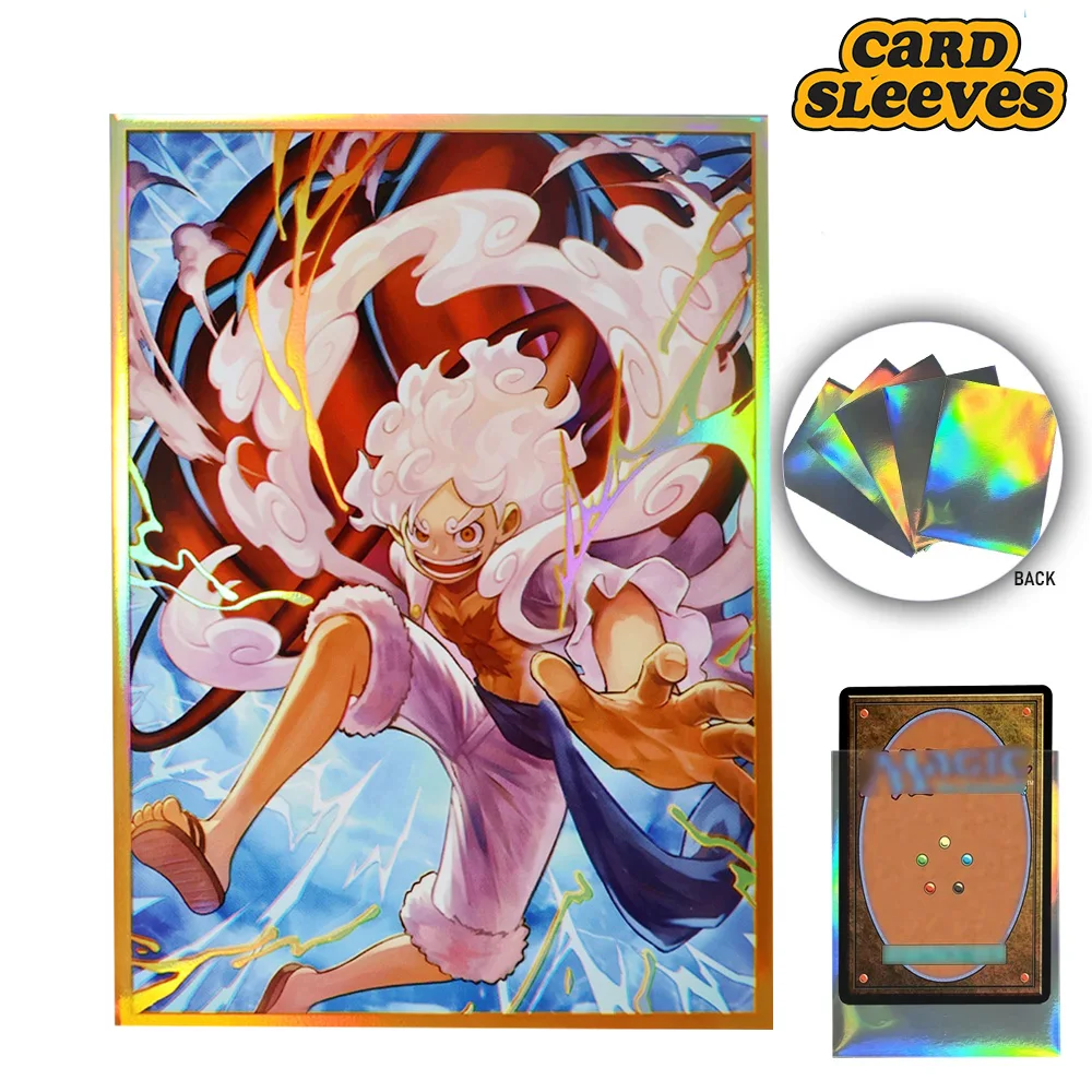 60PCS Anime Five speed Luffy Card Sleeves ONE PIECE PTCG Trading Cards  Laser Shine Protective Case 67mm92mm - AliExpress 26