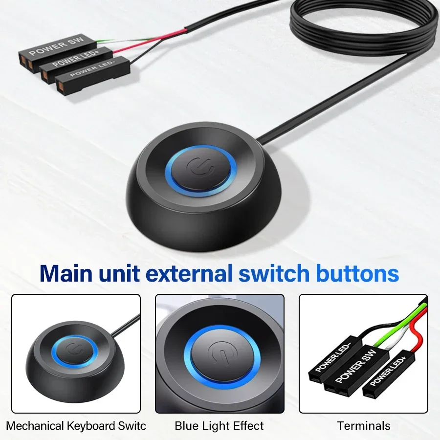 Pc Power Switch LED Light External Desktop Computer Switch Start Power ...