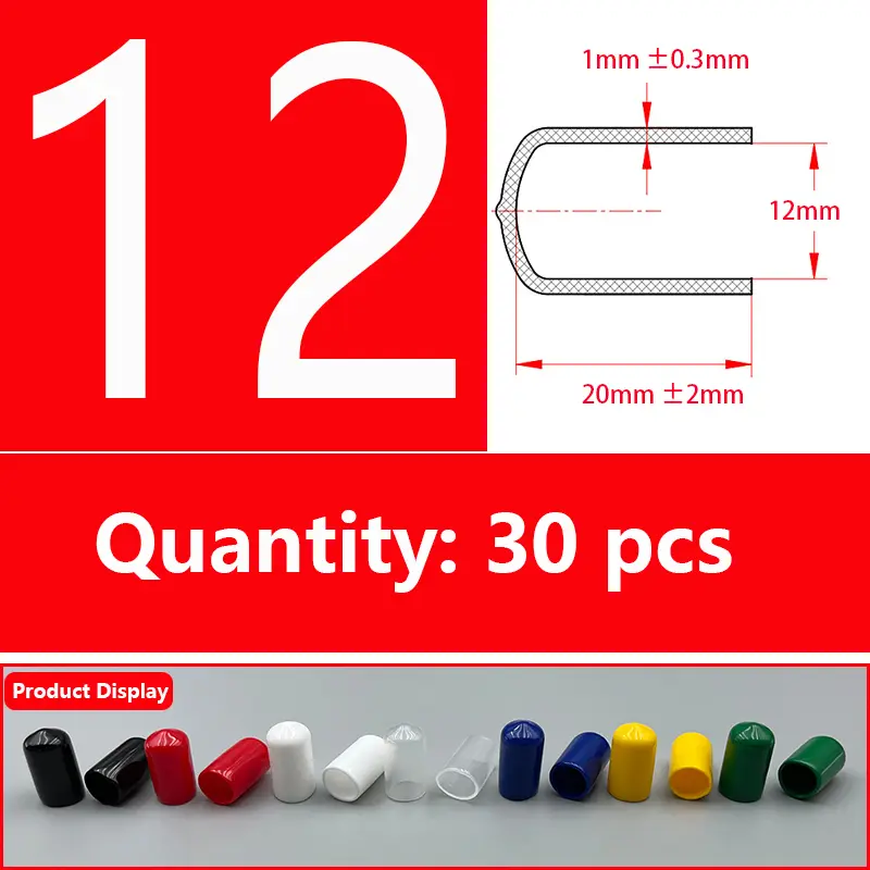 Rubber Cap Sleeve Soft Elasticity Silicone Protective Cover  Sealing Plug Thread Protection Sleeve Black Red White Blue 1.5-24mm - Image 26