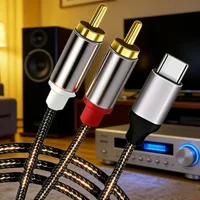 RCA Cable 3.5mm Jack Type C to 2 RCA Aux Audio Cable 3.5 mm to 2RCA Male Adapter Splitter for TV Box apple tv Speaker Wire Cord