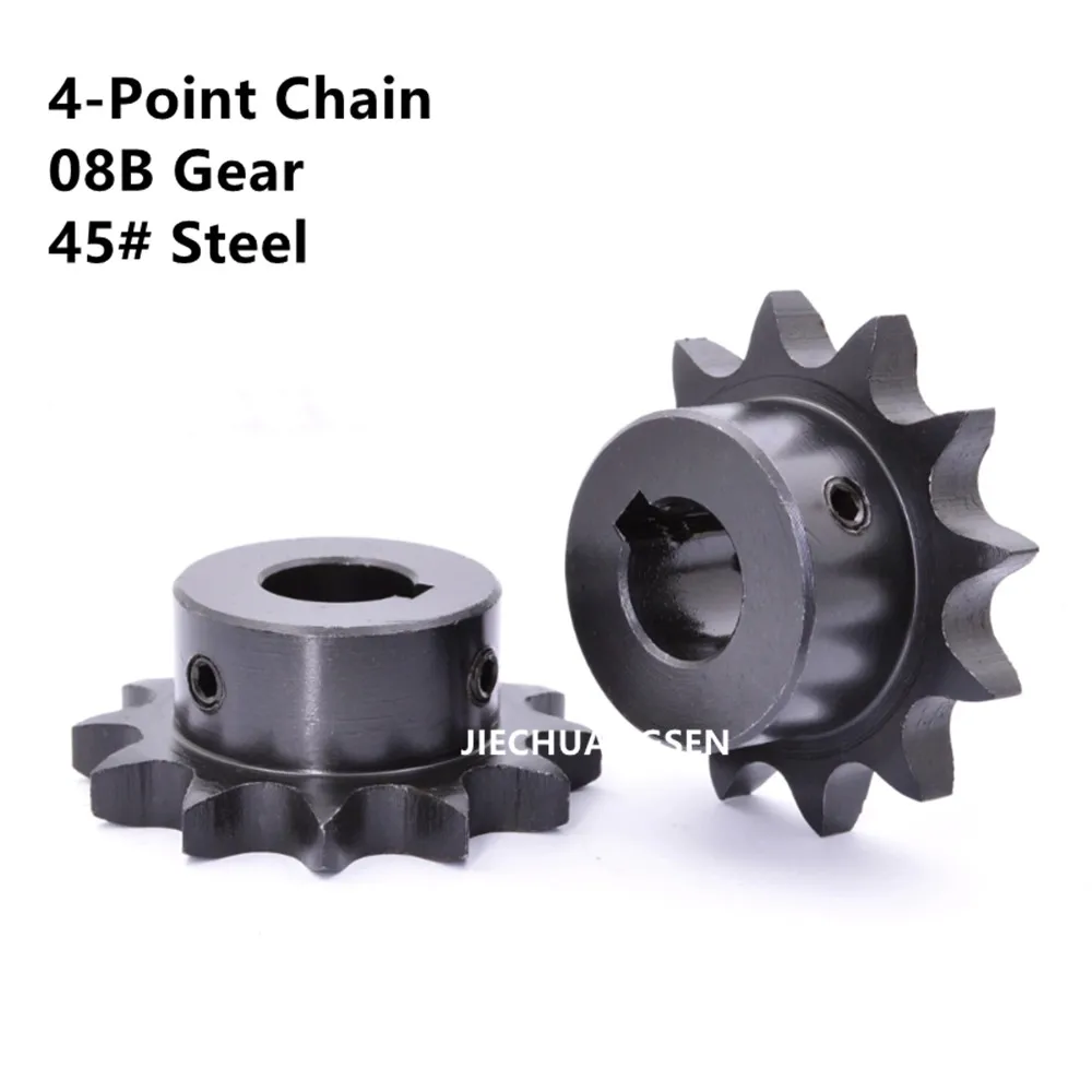 4point Chain 08b Gear 10t/11/12/15/16/17 Teeth Black 45 Steel