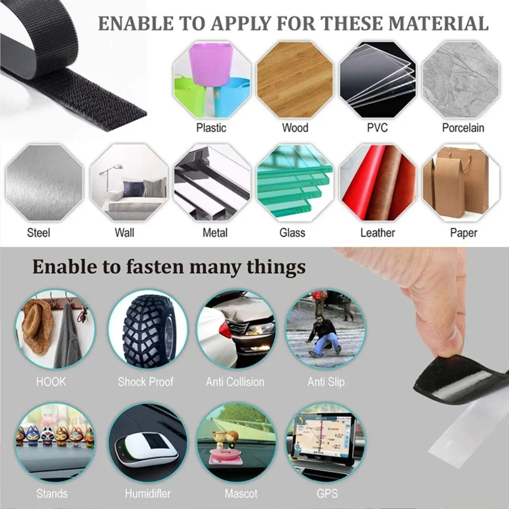 Self-Adhesive Hook and Loop Fastener Tape - 25M Roll for DIY and Home Projects