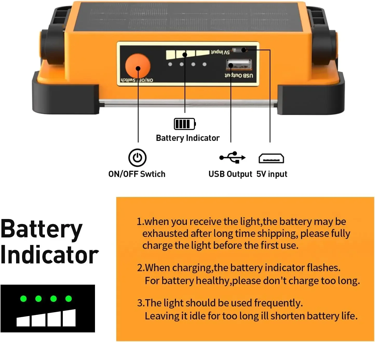 Portable Rechargeable Solar Flood Light Outdoor