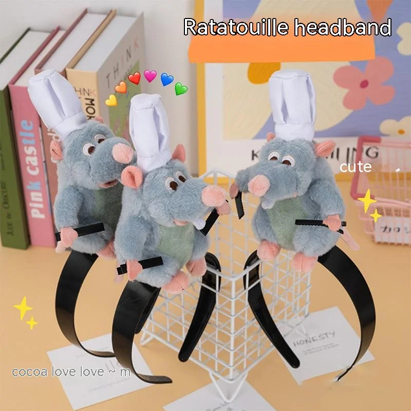 

Miniso Disney Series Ratatouille Hair Clip Headwear Plush Wide-brim Headband Decorative Creative Home Products Gift
