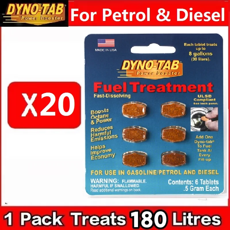 Dynotab Fuel Treatment Boost Octane Increase MPG Power Improve Fuel Economy Reduce Carbon Deposits Made in USA fuel saver octane booster