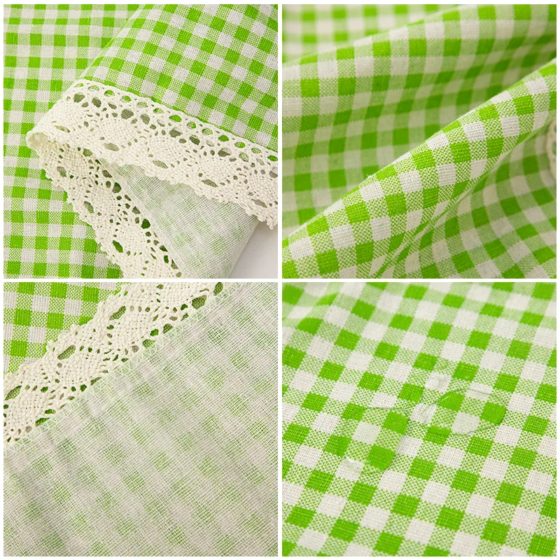 Cotton Linen Dust Covers Plaid Printed Microwave Oven Covers Simple Tablecloth Household Dust Protector Cabinet Cloth Protectors - 3