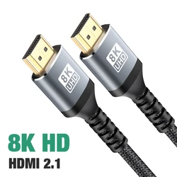 Ultra High-Speed 8K HDMI 2.1 Cable - 48Gbps, 144Hz, eARC, Dolby Atmos, HDR10 - 7m (GRAY)