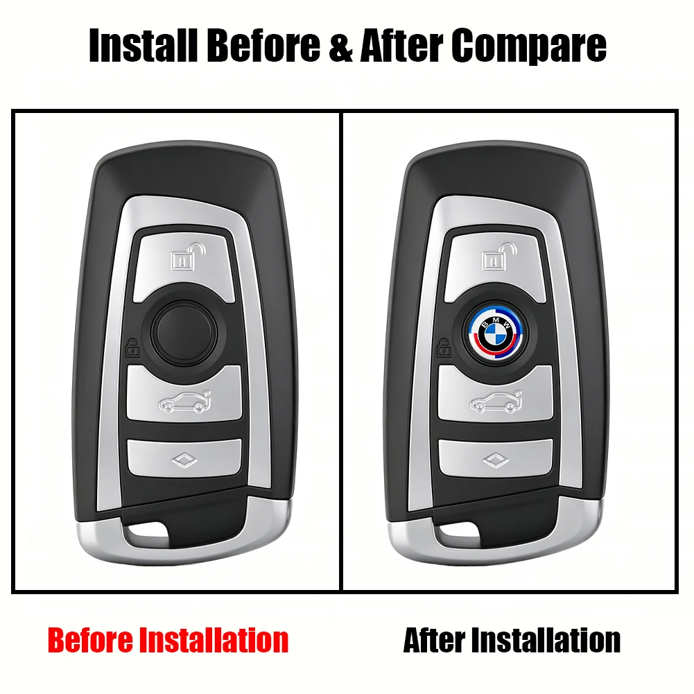 11/14mm 자동차 리모컨 키 스티커 배지 엠블럼 자동차 액세서리 (BMW G80 G06 G07 G42 G14 G15 G16 F82 F20 F21 F83 M2 M3 M4 M5 M8 용)